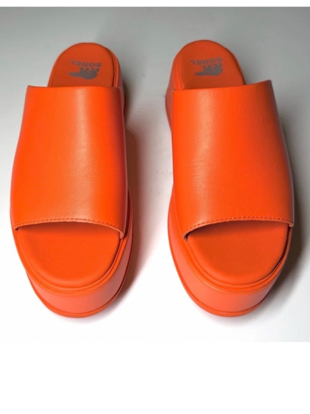Sorel Women's DAYSPRING Orange Platform Slide Sandals Size- 7 - Picture 2 of 4